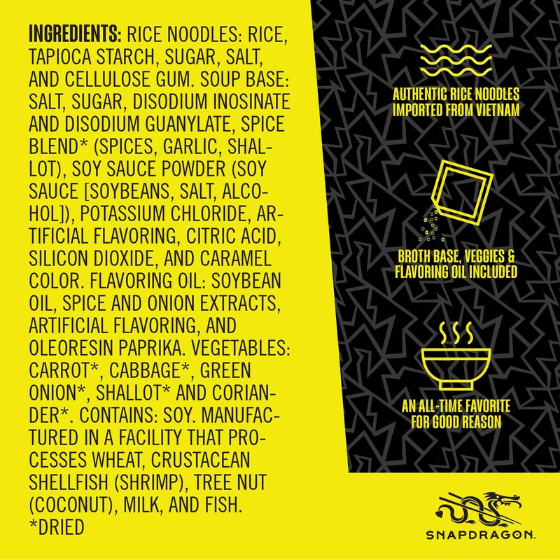 Snapdragon Beef Pho Instant Noodle Packets 4-Pack | 2.1 oz