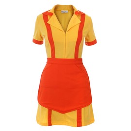 CoolChange 2 Broke Girls Costume Diner Uniform with Apron, small