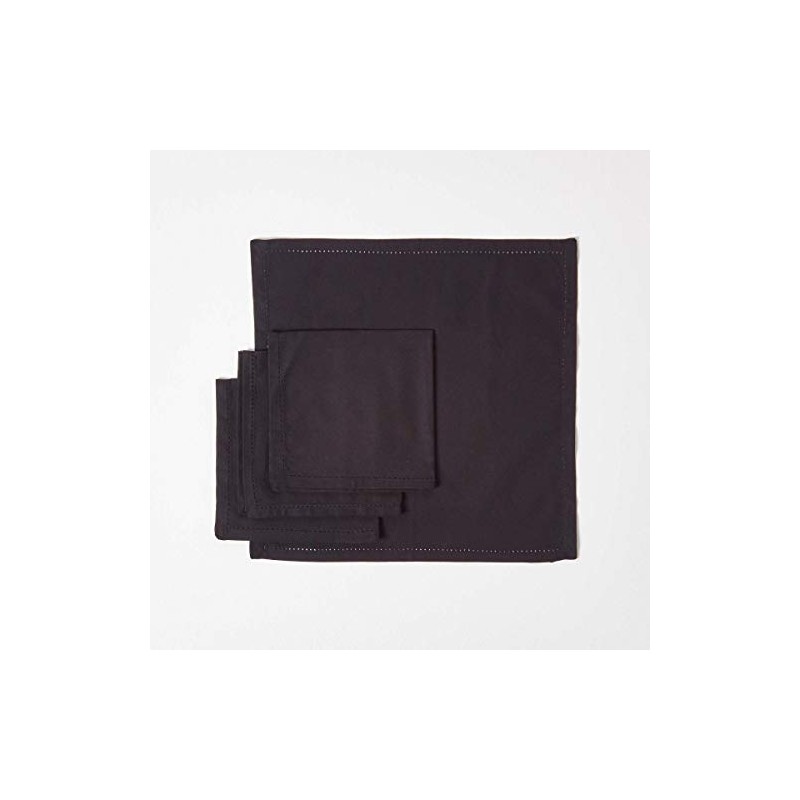 Homescapes - Four - Black - Napkins - 100% Cotton