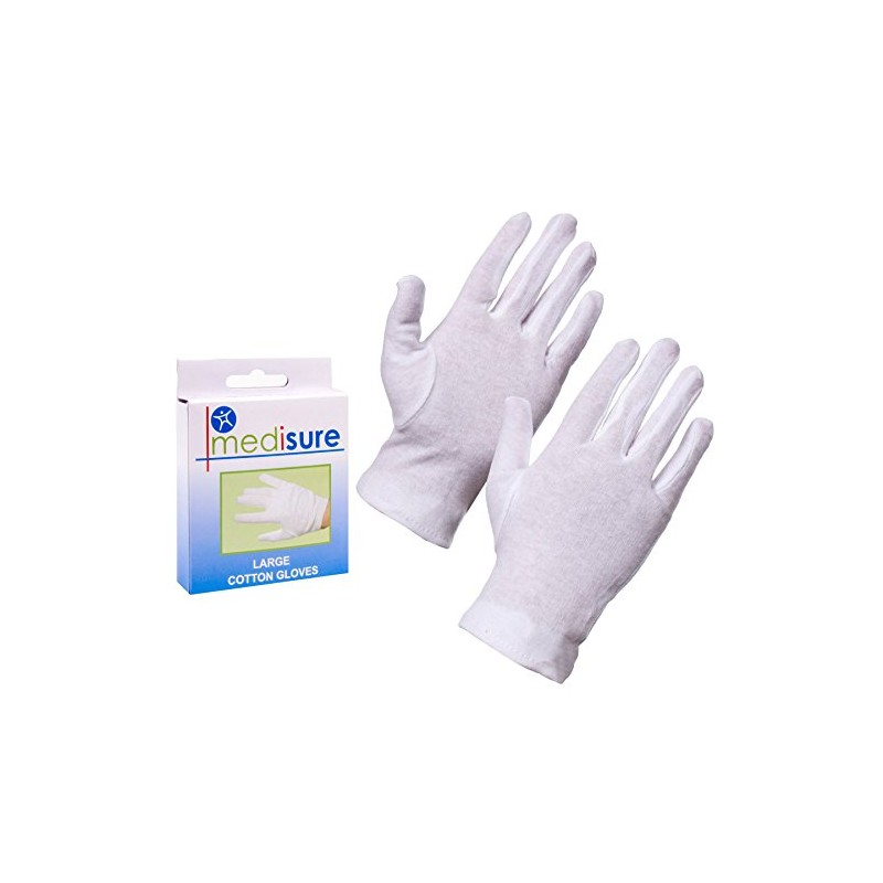 Pair of Large Medisure Cotton Gloves - 100% Medical Skin