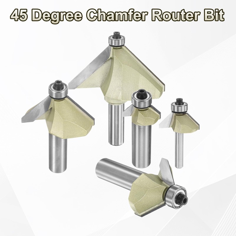 sourcing map 45 Degree Chamfer Router Bit 1/2 Inch Shank