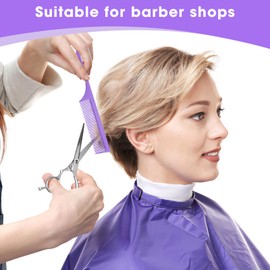 Rat Tail Comb Parting Comb：2Pcs Rat Tail Combs for Women，Fine Tooth Parting Tip Carbon Fiber Root Teasing Anti Static Tail Comb，Hair Combs for Styling（Purple,Black）