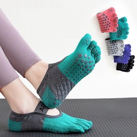 Pilates Yoga Fitness Home Training Flying Anti-Slip Toe Socks Toe Socks Purple 3ea