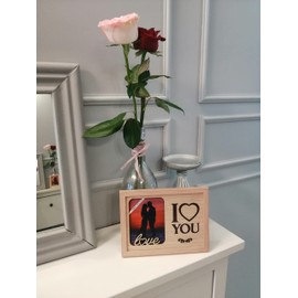 power gift - I LOVE YOU - Picture Frame - Picture Frame - Display or Hanging Photo Frame - Nice and Unique Gift for Any Occasion