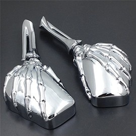 SMT-Chrome Skull Skeleton Mirrors Compatible With Suzuki Gsxr 600 750 1000 Hayabusa Cruiser [B075VMJNLK]