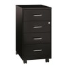 Pemberly Row Contemporary 18" Deep 4 Drawer Metal Mobile Organizer