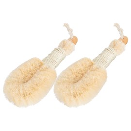 TOVINANNA Pack Natural Sisal Silk Bath Brush Set Dry Brush for Body Exfoliation Shower Scrubber Comfort Grip for Gentle Skin Care
