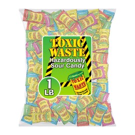 TOXIC WASTE - Hazardously Sour Candy - Apple, Watermelon, Lemon, Blue Raspberry, & Black Cherry Flavors - 1 lb. Bag