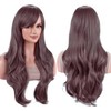 IMISSU 28 Inch/70cm Long Hair Water Wavy Wigs with Bangs
