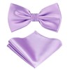 TIE G Solid Color Pre-tied Bow Tie and Pocket Square