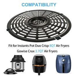 Upgraded 8QT Air Fryer Crisper Tray for Instants Pot Duo Crisp Air Fryers, 3.7QT Double-layer Coating Air Fryer Grill Pan Plate, Broil Tray, Dehydrate Tray for Gowise Crux Air Fryers, Nonstick