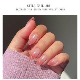 JMEOWIO Nail Foil UV Hardening Pink Apricot Colour Gradient UV Gel Nail Strips Nail Stickers Nail Stickers Nail Art Decoration Nail Design Accessories