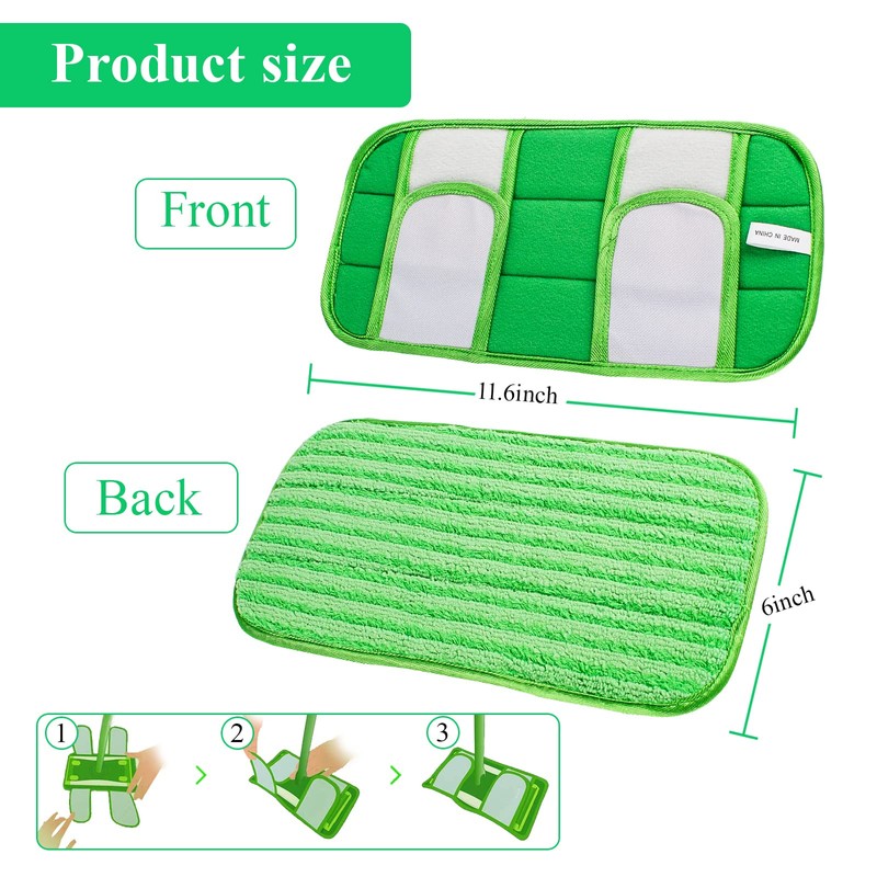 Antoble Reusable Pads Compatible with Flash Speedmop - Washable Microfiber