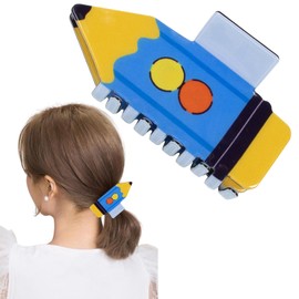 Back to School Hair Clips Yellow Pencil Hair Claw Clip Funny School Hold Hair Jaw Clips for Teachers Students Teachers Thick Hair Accessories for Girls Women (03-blue)