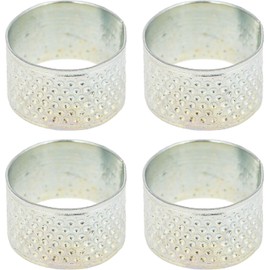 Dedal de vela – Pack de 4 – Dedal de costura retro – Dedal de metal – Dedal de metal – Protector de dedo de metal vintage