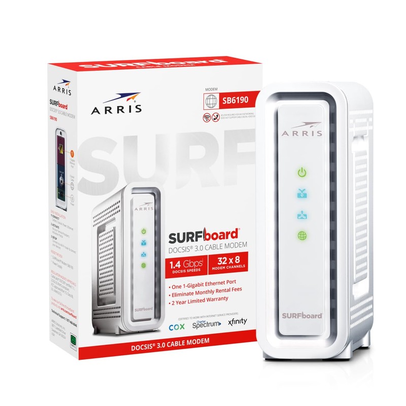 ARRIS (SB6190) - Cable Modem - DOCSIS 3.0 32x8 Gigabit