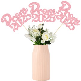 Gyufise 12Pcs Prom 2025 Centerpiece Sticks Prom Night Party 2025 Graduation Table Flower Sticks Class of 2025 Floral Decorations for 2025 Graduation Prom Party Supplies Pink