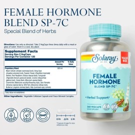 Solaray Female Hormone Blend SP-7C, Herbal Support 240 Count (Pack of 1)