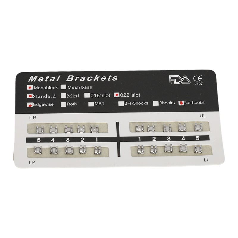 200pcs 022 Slot Dental Brackets Brace Highly Polished Monoblock Edgewise