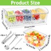 Bgtecho Condiment Tray, Large Ice Chilled Condiment Server Caddy with