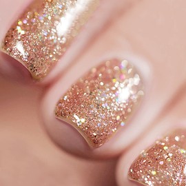 Vishine Gel Nail Polish 15ml, Glitter Sparkle Shiny Brown Orange Color Soak Off UV LED Long-Lasting Nail Gel Polish Nail Art Home DIY Manicure Nail Salon Varnish #917