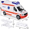 Kiddie Play Ambulance Toy with Lights and Sound Friction Powered