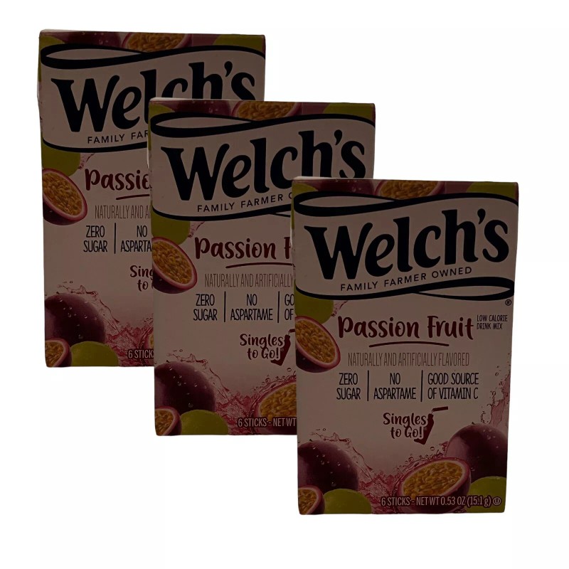 Welch's Passion Fruit Zero Sugar 3 Boxes SINGLES TO GO