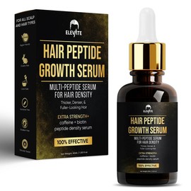 Elevate Multi-Peptide Hair Growth Serum Caffeine Biotin Peptide Density for Fuller Thicker Longer Natural Regrowth Vegan Scalp Oil Haircare Treatment - Quantity: 1 BOTTLE