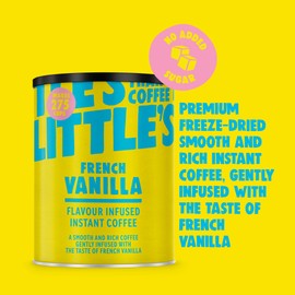 Little's Instant Coffee - French Vanilla Flavoured Coffee Powder - Freeze Dried Vanilla Coffee Instant, Infused with Madagascan Vanilla - Perfect for Vanilla Latte and Iced Coffee - 500g Tin
