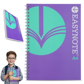 HOVUK Wire-Bound Spiral Notebook Journal, Composition Notebook with Pre-Perforated Pages, Lilac A4 Notebook with 180 Tear-Out Pages, Lined Journal of 80gsm, Size 30cm