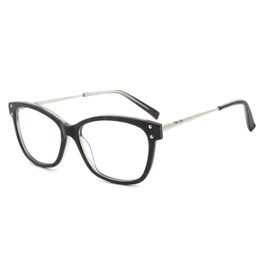 FERAVIA Stilvolle trendige Brille junge Dame Katzenauge klare Linse demi.gray Farbe