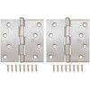 Stone Harbor Hardware 4" Door Hinges, Square Corner, Satin Nickel,