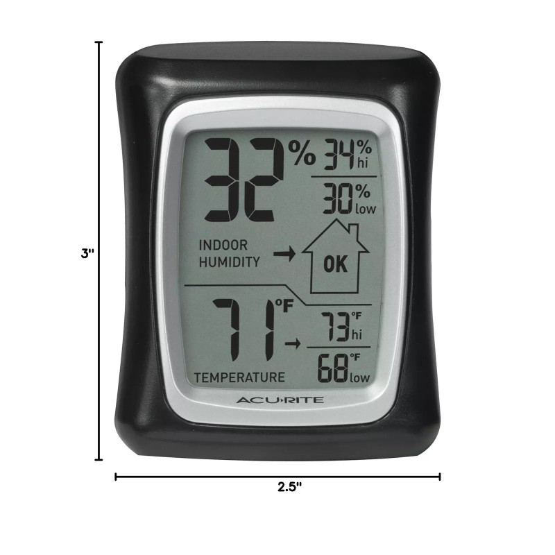 AcuRite Indoor Digital Thermometer & Hygrometer with Temperature and Humidity...