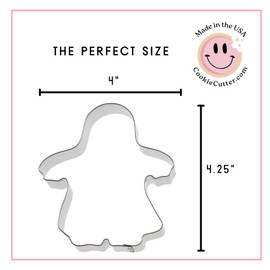 Ghost Trick-or-Treater Cookie Cutter 4.25 Inch - Made in the USA – Foose Cookie Cutters Tin Plated Steel Ghost Trick-or-Treater Cookie Mold