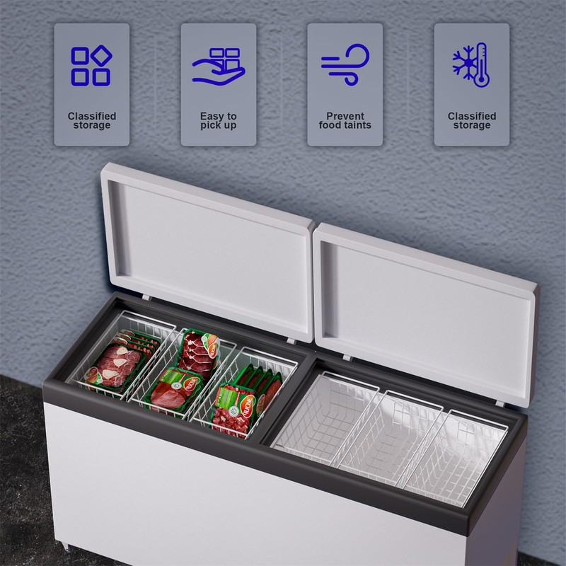 SANNO Chest Freezer Basket,Large Wire Baskets Freezer Organizer Bins, Sturdy