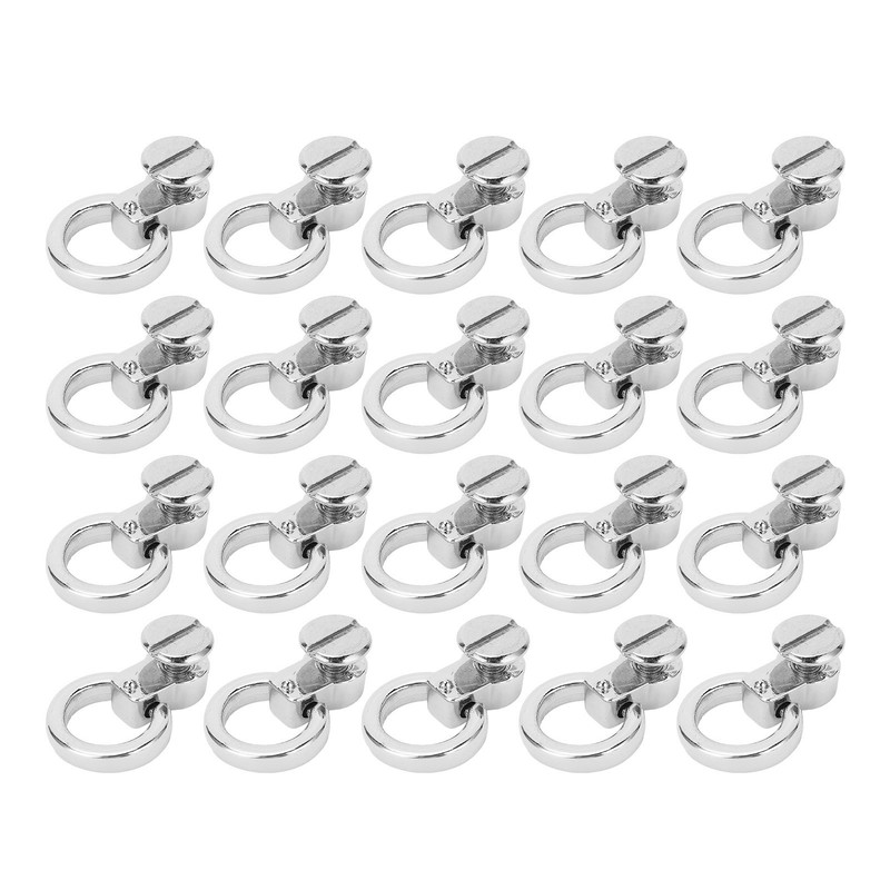 20Pcs D Ring Rivets 13x7mm 360 Degree Rotation Screw Stud