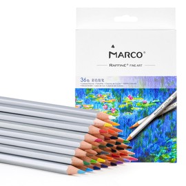 Marco Colored Pencils, Set of 36 Colors, Hexagonal Axis, Oil-based Pencils, Colored Pencils, Beginners, Yellow Pencils, Wooden Colored Pencils, School Preparation, Petite Gift, Sketch, Illustration