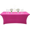 6ft Spandex Tablecloths Stretchable Tablecloth Hot Pink for Rectangle Table,Washable