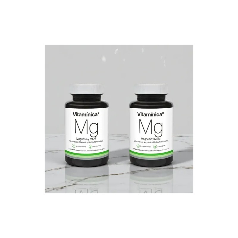 Magnesio Mg Frasco 60 Cápsulas De 326 Mg 2 Pack