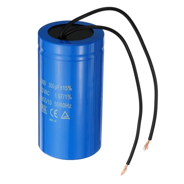 PATIKIL CD60 Run Capacitor, 300uF 250VAC 2 Wires 50/60Hz Motor