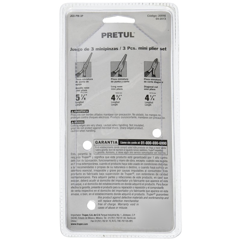 Pretul JGO-PM-3P, Juego de 3 mini pinzas