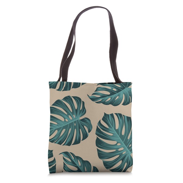 Tropical Botanical Monstera Leaves Summer Pattern - Sand Tote Bag