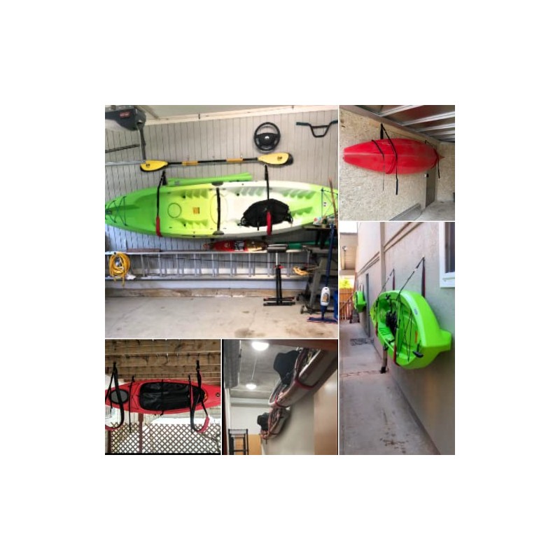 Premium Adjustable Kayak Storage Rack with Padded Straps