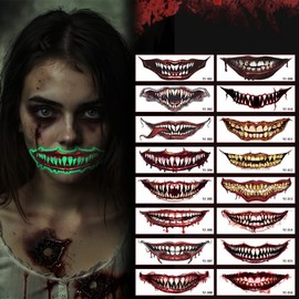 Halloween Luminous Tattoo & Fluorescent Scar Face Stickers 6*18cm/Yz-003(Glow-in-the-Dark) 50ea