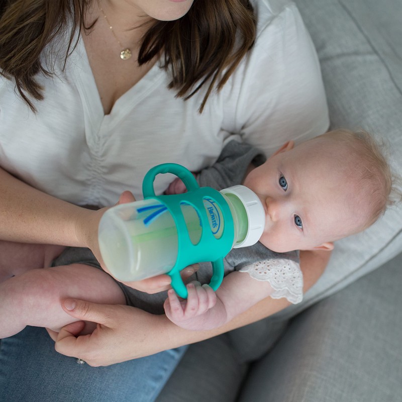 Dr. Brown's Milestones 100% Silicone Baby Bottle Handles, Wide-Neck, Removable