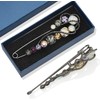 Retro Crystal Pearl Large Safety Pin Brooch Skirt Cardigan Hat