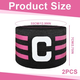 GXGM Pack of 2 Captain's Armband Football Armband Adult Junior Adjustable Captain Bracelet Elastic Captain's Bracelets Football Bracelet Elastic Player's Armband for Men Girls Many Sports, black