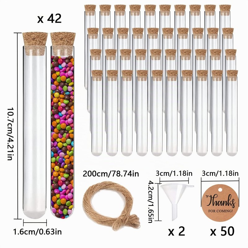 GZGXKJ 42 Pcs Provette con Tappi in Sughero Provette in