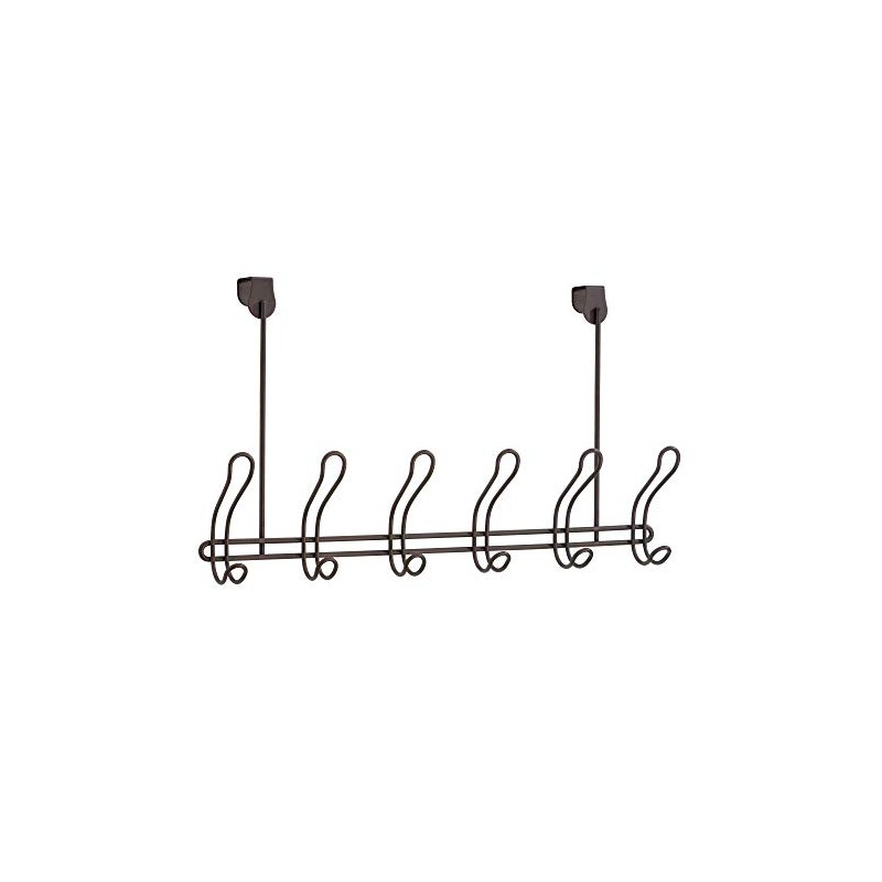iDesign Over-The-Door 6-Hook Rack –Classico Collection – Satin