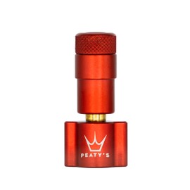 Peaty's CO2 Tyre Inflator Head Only - Unique Compact Straight Line Design for Maximum Airflow & Rapid Inflation, Presta Valve Compatible Bike Tire Pump for Mountain, Road & Gravel Bikes - Red